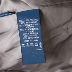 Pre Owned Ralph Lauren Beige and Grey Suede Elbow Patch Detail Wool Alpaca Blazer S