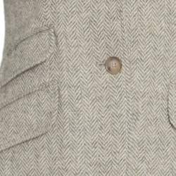 Pre Owned Ralph Lauren Beige and Grey Suede Elbow Patch Detail Wool Alpaca Blazer S