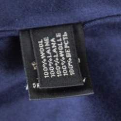 Pre Owned Ralph Lauren Navy Blue Logo Button Detail Double Breasted Coat S