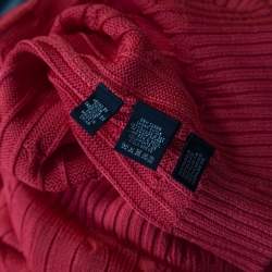 Pre Owned بلوفر رالف لوران حرير تريكو رقبة واسعة وردي مرجاني L