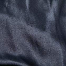 Pre Owned Ralph Lauren Midnight Blue Silk Pleated Bandeaux Bodice Evening Gown S