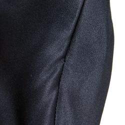 Pre Owned Ralph Lauren Midnight Blue Silk Pleated Bandeaux Bodice Evening Gown S