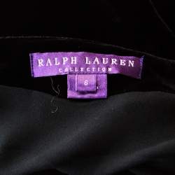 Pre Owned Ralph Lauren Collection Black Velvet Cowl Neck Sleeveless Gown M