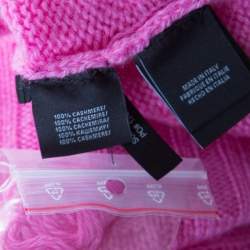 Pre Owned Ralph Lauren Pink Cable Knit Cashmere Crew Neck Pullover L