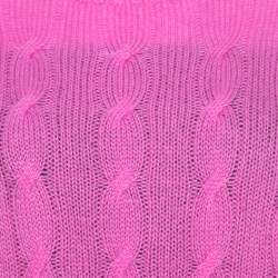 Pre Owned Ralph Lauren Pink Cable Knit Cashmere Crew Neck Pullover L