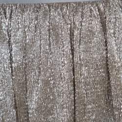 Pre Owned Ralph Lauren Gold Crinkled Crepe Elasticized Waist Mini Skirt M