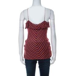 Pre Owned Ralph Lauren Multicolor Striped Knit Noodle Strap Top L