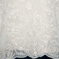 Pre Owned Ralph Lauren Off White Embroidered Knit Top M