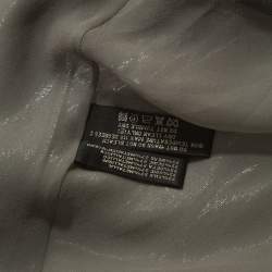 Pre Owned Ralph Lauren Silver Silk Blend Tie Neck Detail Button Front Top M