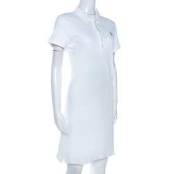 Pre Owned Ralph Lauren White Cotton Polo Dress L
