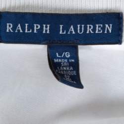 Pre Owned Ralph Lauren White Cotton Polo Dress L