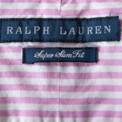 مملوكة مسبقًا Ralph Lauren Pink Striped Cotton Oxford Super Slim Fit Shirt M
