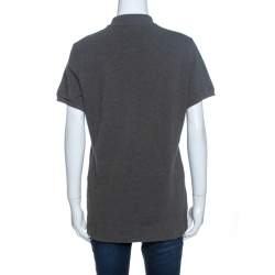 مملوكة مسبقًا Ralph Lauren Grey Pique Cotton Skinny Polo T-Shirt XL