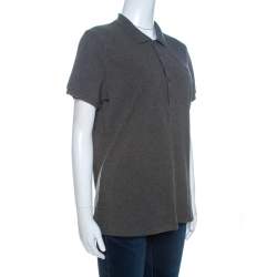 مملوكة مسبقًا Ralph Lauren Grey Pique Cotton Skinny Polo T-Shirt XL