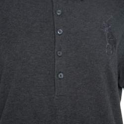 مملوكة مسبقًا Ralph Lauren Grey Pique Cotton Skinny Polo T-Shirt XL