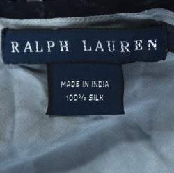 Pre Owned Ralph Lauren Navy Blue Embroidered Silk Drawstring Waist Detail Camisole M 