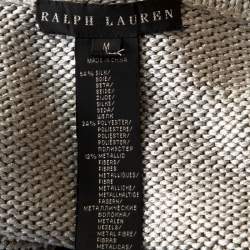 Pre Owned Ralph Lauren Silver Lurex Silk Knit Shrug M