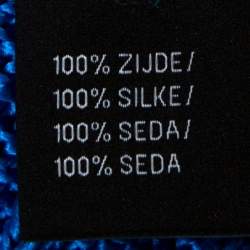 Pre Owned Ralph Lauren Blue Silk Cable Knit Circle Cardigan S