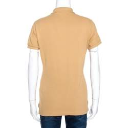 Pre Owned Ralph Lauren Brown Cotton Pique Skinny Polo T-Shirt M