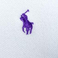 Pre Owned تي شيرت بولو رالف لورين مكسم Pique قطن أبيض M