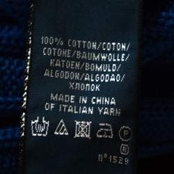 Pre Owned Ralph Lauren Blue Cable Knit Open Front Cardigan M