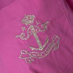 Pre Owned Ralph Lauren Pink Cotton Button Down Fitted Shirt L