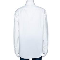 Pre Owned Ralph Lauren White Cotton Relaxed Fit Button Front Shirt L