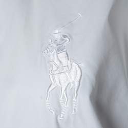 Pre Owned Ralph Lauren White Cotton Relaxed Fit Button Front Shirt L