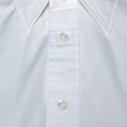 Pre Owned Ralph Lauren White Cotton Relaxed Fit Button Front Shirt L