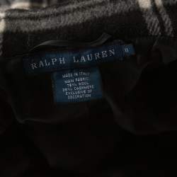 Pre Owned Ralph Lauren Monochrome Checked Cashmere & Wool Coat M