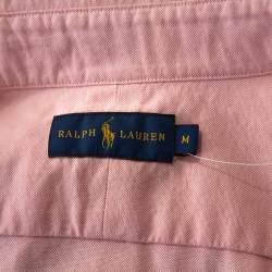 Pre Owned Ralph Lauren Light Pink Cotton Chambray Short Sleeve Shirt M