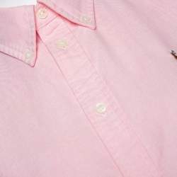 Pre Owned Ralph Lauren Light Pink Cotton Chambray Short Sleeve Shirt M