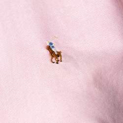 Pre Owned Ralph Lauren Light Pink Cotton Chambray Short Sleeve Shirt M