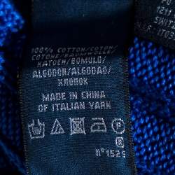 Pre Owned Ralph Lauren Blue Cable Knit Open Front Cardigan XS