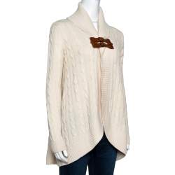 Pre Owned Ralph Lauren Cream Cashmere & Wool Shawl Collar Cardigan XS
