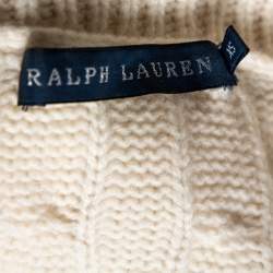 Pre Owned Ralph Lauren Cream Cashmere & Wool Shawl Collar Cardigan XS