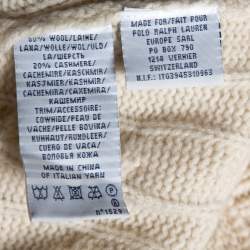 Pre Owned Ralph Lauren Cream Cashmere & Wool Shawl Collar Cardigan XS