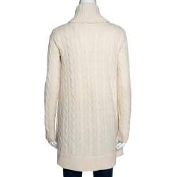 Pre Owned Ralph Lauren Cream Cashmere & Wool Shawl Collar Cardigan XS