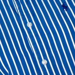 Pre Owned Ralph Lauren Blue & White Striped Cotton Long Sleeve Shirt M