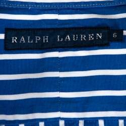Pre Owned Ralph Lauren Blue & White Striped Cotton Long Sleeve Shirt M