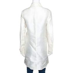 Pre Owned Ralph Lauren Ivory Silk Organza Wren Coat M