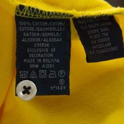 مملوكة مسبقًا تي شيرت بولو رالف لورين سكيني بيك قطن أصفر M