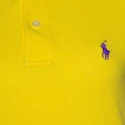 مملوكة مسبقًا تي شيرت بولو رالف لورين سكيني بيك قطن أصفر M