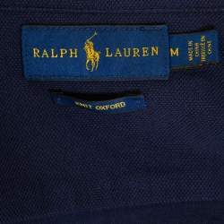 Pre Owned تي شيرت رالف لورين مكسم أوكسفورد تريكو مطرز شعار كحلي M