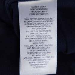 Pre Owned تي شيرت رالف لورين مكسم أوكسفورد تريكو مطرز شعار كحلي M