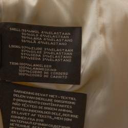 Pre Owned Ralph Lauren Cream Wool Crepe Belted Skirt L