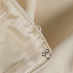 Pre Owned Ralph Lauren Cream Wool Crepe Belted Skirt L