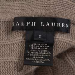 Pre Owned Ralph Lauren Beige Cashmere Cable Knit Circle Cardigan S