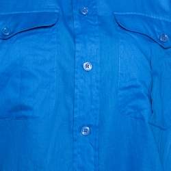 Pre Owned Ralph Lauren Blue Cotton Button Front Shirt M