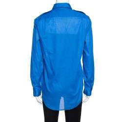 Pre Owned Ralph Lauren Blue Cotton Button Front Shirt M